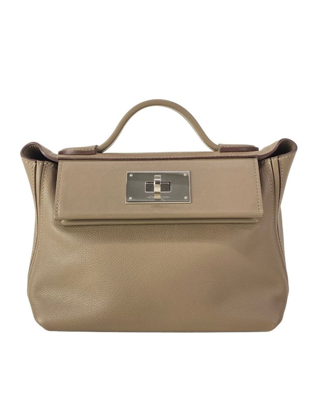 Hermes Handbag Sac 24/24/24 Vanquatre Mini 21 Etoupe Silver